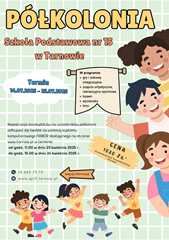 Półkolonia w SP15 - plakat