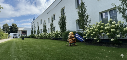 Szkolny ogród wykonany i pielęgnowany przez uczniów szkoły